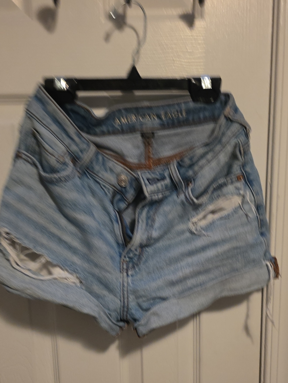 American Eagle Outfitters Light Blue Distressed Denim Cutoff Shorts